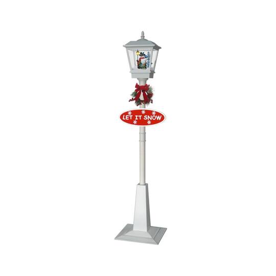 6ft. White Lighted Musical Snowman Christmas Street Lamp